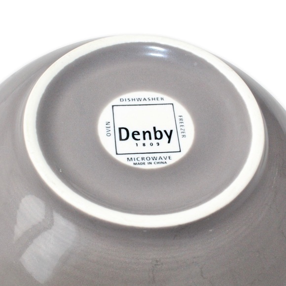 Denby Ripple Soup Bowls Set of 3 Grey / Gray Stoneware Large 7.75” - Picture 5 of 7